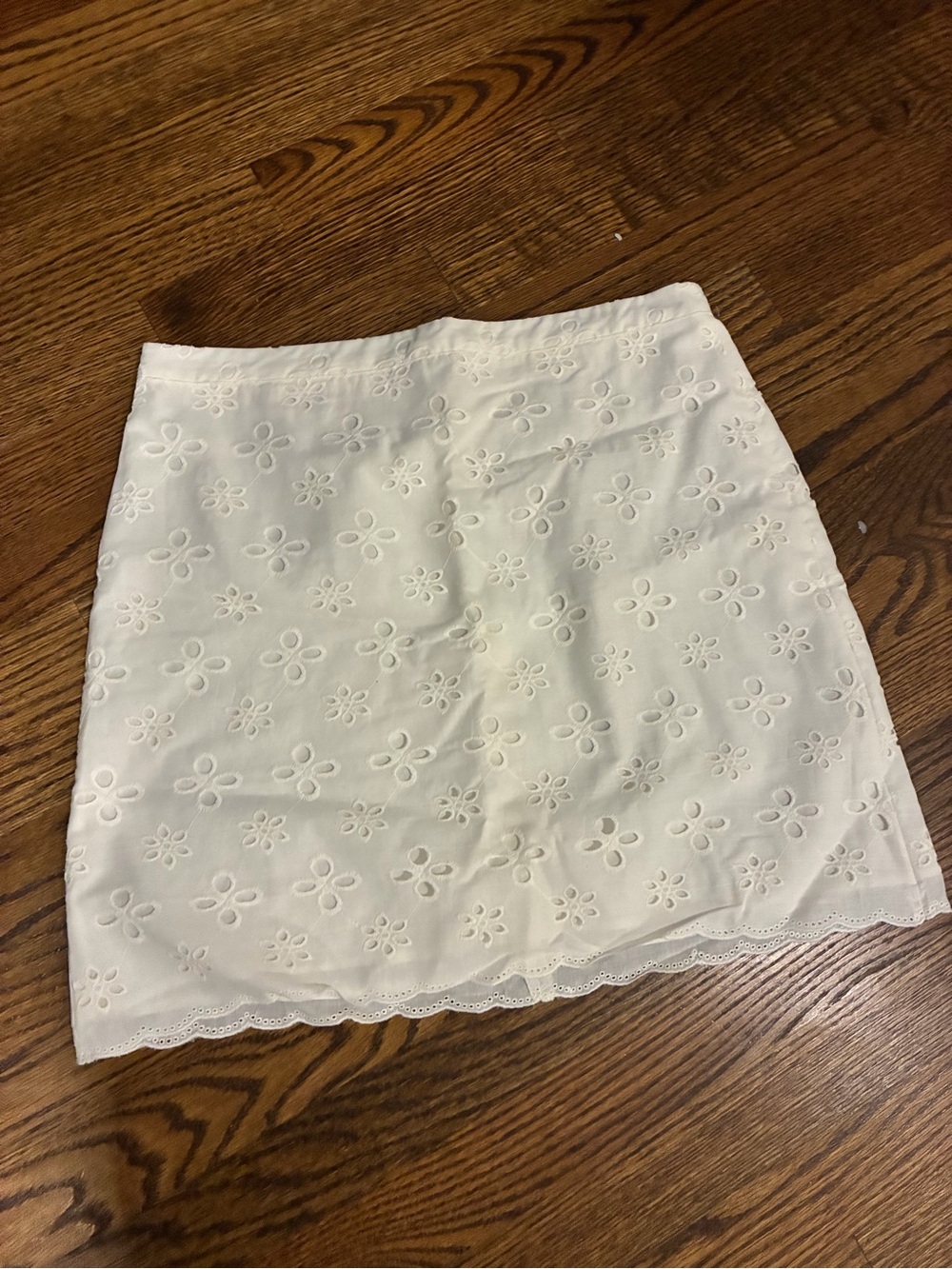 LOFT White Eyelet Floral Mini Skirt